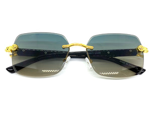 Classy Elegant Sophisticated Modern Luxury Style SUNGLASSES Gold & Black Frame E0970