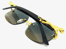 Classy Elegant Sophisticated Modern Luxury Style SUNGLASSES Gold & Black Frame E0970