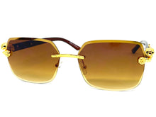 Classy Elegant Sophisticated Modern Luxury Style SUNGLASSES Gold & Black Frame E0970