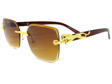 Classy Elegant Sophisticated Modern Luxury Style SUNGLASSES Gold & Black Frame E0970