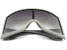 Oversized Wrap Around Futuristic Modern Shield Style SUNGLASSES Huge Gray Frame 80673