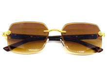 Classy Elegant Sophisticated Modern Luxury Style SUNGLASSES Gold & Black Frame E0970