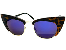 Classic Vintage Retro Cat Eye Style SUNGLASSES Funky Tortoise & Gold Frame 1751