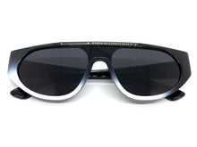 Contemporary Modern Retro Shield Style SUNGLASSES Black Frame 2129