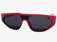 Contemporary Modern Retro Shield Style SUNGLASSES Red Frame 2129