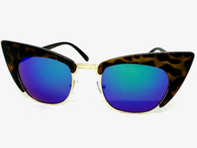 Classic Vintage Retro Cat Eye Style SUNGLASSES Funky Tortoise & Gold Frame 1751