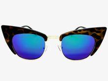 Classic Vintage Retro Cat Eye Style SUNGLASSES Funky Tortoise & Gold Frame 1751