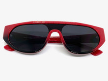 Contemporary Modern Retro Shield Style SUNGLASSES Red Frame 2129