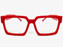 Classic Vintage Retro Hip Hop Style Clear Lens EYEGLASSES Thick Square Red Frame 2634