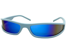 Space Futuristic Robotic Biker Hardcore Party SUNGLASSES Thin Blue Frame 80733