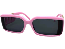 Classy Elegant Modern Retro Style SUNGLASSES Rectangular Thick Pink Frame 80794