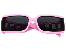 Classy Elegant Modern Retro Style SUNGLASSES Rectangular Thick Pink Frame 80794