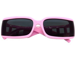 Classy Elegant Modern Retro Style SUNGLASSES Rectangular Thick Pink Frame 80794