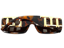 Classy Elegant Modern Retro Style SUNGLASSES Rectangular Thick Tortoise Frame 80794