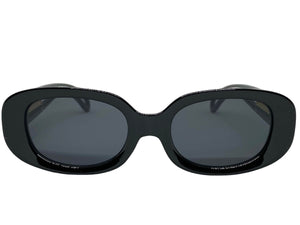 Classy Elegant Modern Retro Style SUNGLASSES Oval Black Frame 80762