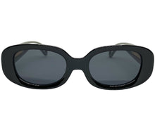 Classy Elegant Modern Retro Style SUNGLASSES Oval Black & Gray Frame 80762