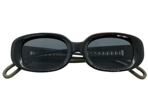 Classy Elegant Modern Retro Style SUNGLASSES Oval Black & Gray Frame 80762