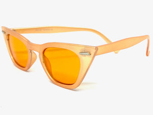 Classic Vintage Retro Cat Eye Style SUNGLASSES Funky Orange Frame 1457