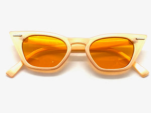 Classic Vintage Retro Cat Eye Style SUNGLASSES Funky Orange Frame 1457