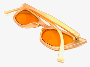 Classic Vintage Retro Cat Eye Style SUNGLASSES Funky Orange Frame 1457