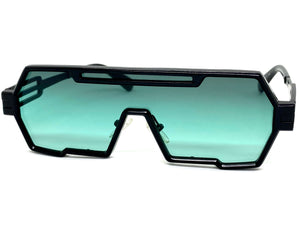 Contemporary Modern Futuristic Style SUNGLASSES Sleek Black Frame 5264