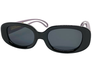 Classy Elegant Modern Retro Style SUNGLASSES Oval Black & Purple Frame 80762