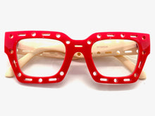 Classic Modern Retro Style Clear Lens EYEGLASSES Large Thick Red Frame 81122