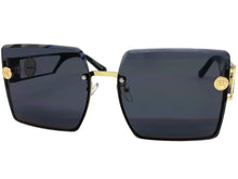 Oversized Luxury Vintage Retro Style SUNGLASSES Large Gold Frame Dark Lens 7738