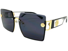Oversized Luxury Vintage Retro Style SUNGLASSES Large Gold Frame Dark Lens 7738