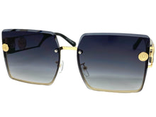 Oversized Luxury Vintage Retro Style SUNGLASSES Large Square Gold Frame 7738
