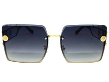 Oversized Luxury Vintage Retro Style SUNGLASSES Large Square Gold Frame 7738