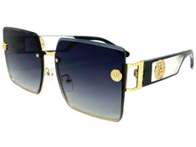 Oversized Luxury Vintage Retro Style SUNGLASSES Large Square Gold Frame 7738