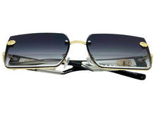 Oversized Luxury Vintage Retro Style SUNGLASSES Large Square Gold Frame 7738
