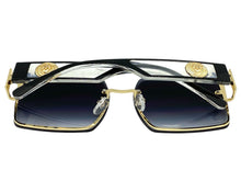 Oversized Luxury Vintage Retro Style SUNGLASSES Large Square Gold Frame 7738
