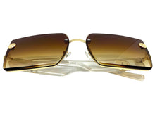 Oversized Luxury Vintage Retro Style SUNGLASSES Large Square Gold Frame 7738