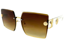 Oversized Luxury Vintage Retro Style SUNGLASSES Large Square Gold Frame 7738