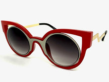 Classic Vintage Retro Cat Eye Style SUNGLASSES Funky & Unique Red Frame 1737