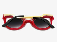 Classic Vintage Retro Cat Eye Style SUNGLASSES Funky & Unique Red Frame 1737