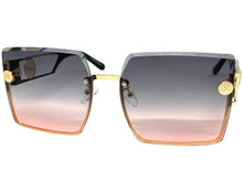 Oversized Luxury Vintage Retro Style SUNGLASSES Large Square Gold Frame 7738