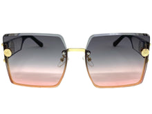 Oversized Luxury Vintage Retro Style SUNGLASSES Large Square Gold Frame 7738