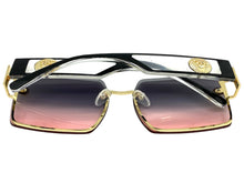 Oversized Luxury Vintage Retro Style SUNGLASSES Large Square Gold Frame 7738