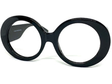 Oversized Classic Vintage Retro Style Large Round Black Lensless Eye Glasses- Frame Only NO Lens 6753