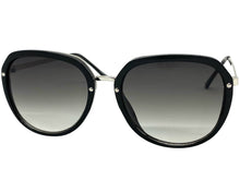 Classic Vintage Retro Style SUNGLASSES Round Black & Silver Frame 6025