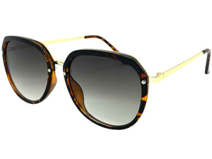 Classic Vintage Retro Style SUNGLASSES Round Tortoise & Gold Frame 6025