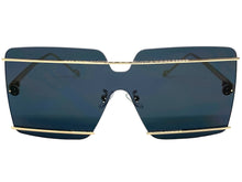 Oversized Modern Contemporary Shield Style SUNGLASSES Large Gold Frame 5293