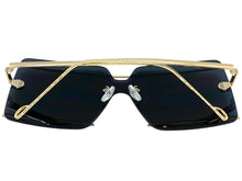 Oversized Modern Contemporary Shield Style SUNGLASSES Large Gold Frame 5293