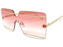 Oversized Modern Contemporary Shield Style SUNGLASSES Large Gold Frame 5293