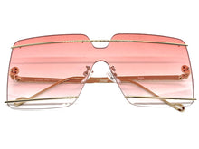 Oversized Modern Contemporary Shield Style SUNGLASSES Large Gold Frame 5293