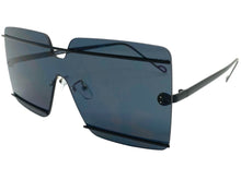 Oversized Modern Contemporary Shield Style SUNGLASSES Large Black Frame 5293