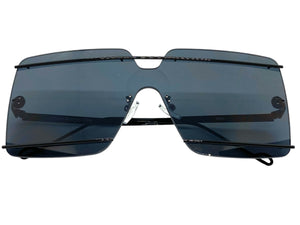 Oversized Modern Contemporary Shield Style SUNGLASSES Large Black Frame 5293